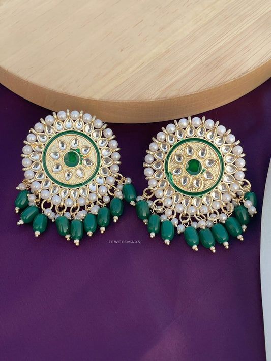 Meera Pearl Earrings - green