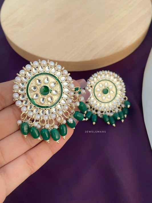 Meera Pearl Earrings - green