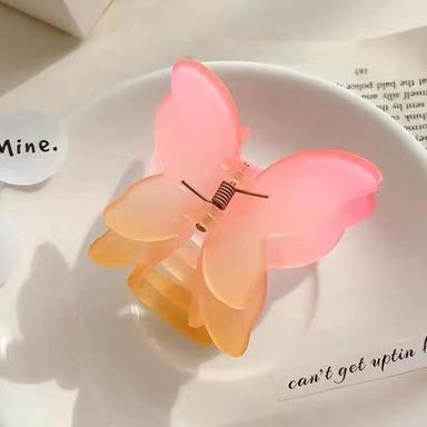 Pink Love Ombré Effect Butterfly Claw Clutcher