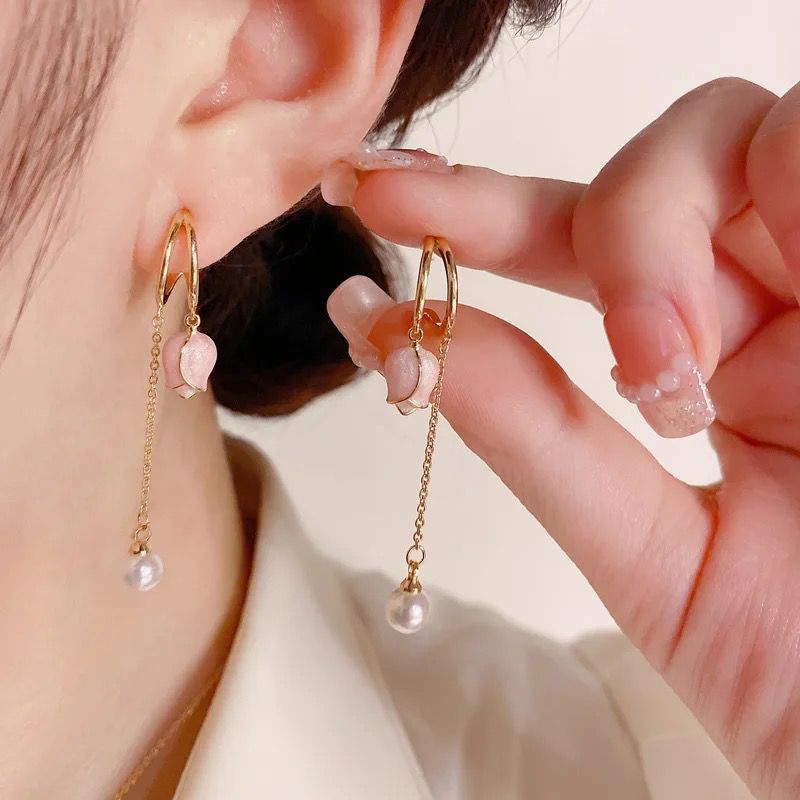 Pearl Chain Drop Earrings – Studio 3:19