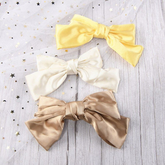 Satin Bow Hair Clips