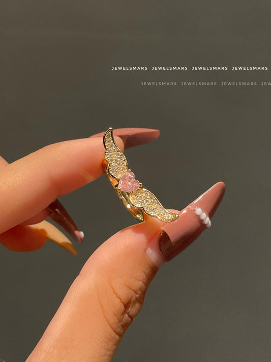 Angel Wings Ring - pink