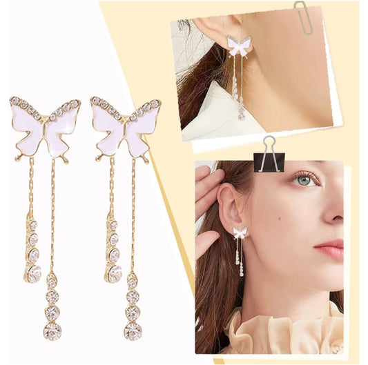 Korean Butterfly Earrings can be worn in multiple ways