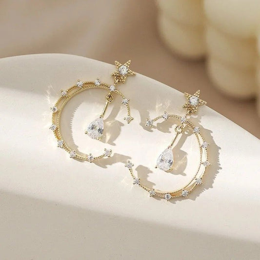 Moon star Drop Earrings