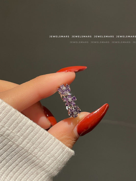 Periwinkle Flower Ring- purple