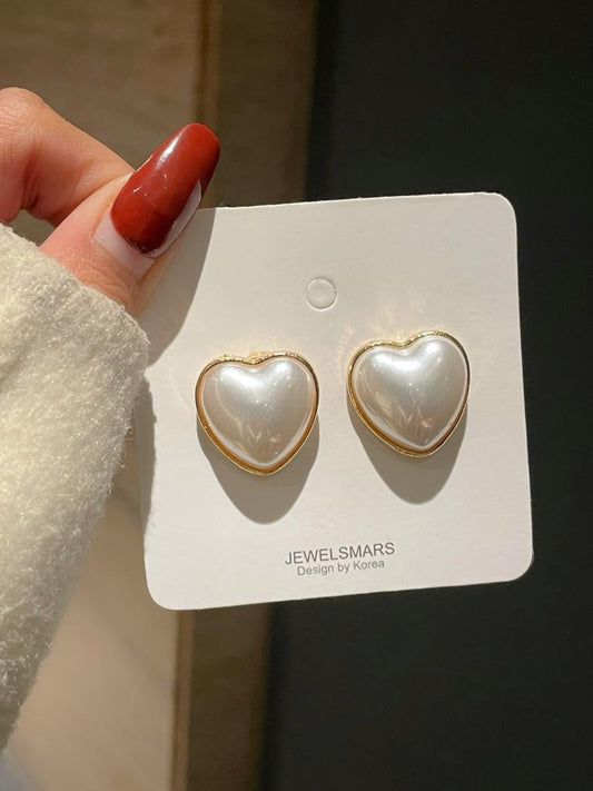 Pearly Heart Earrings