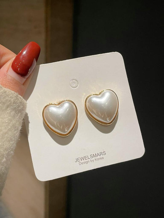 Pearly Heart Earrings