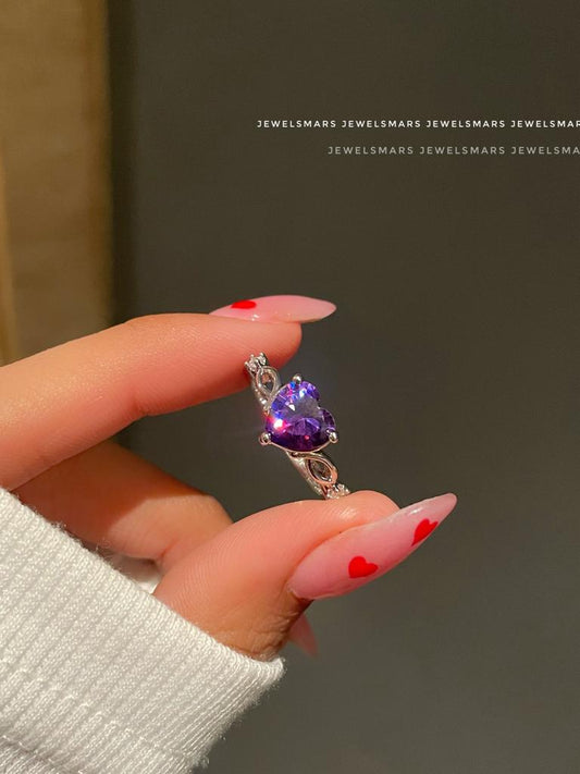 Mystical Heart Ring- purple