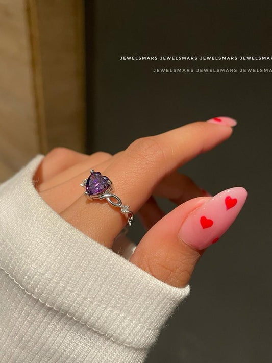 Mystical Heart Ring- purple