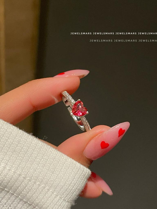 Love Heart Ring - red