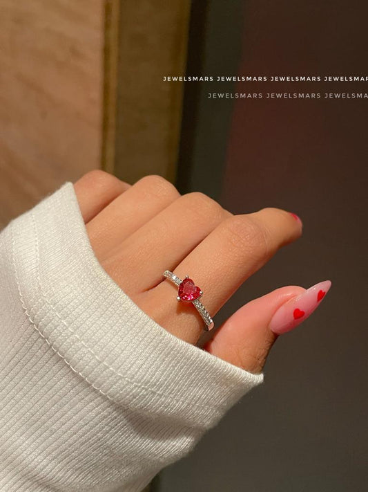 Love Heart Ring - red