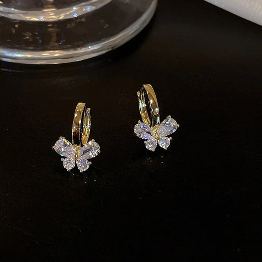 Tiny butterfly Huggies- Korean earrings