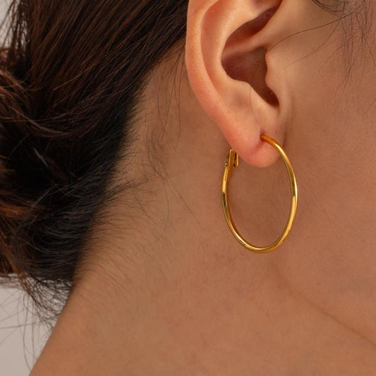 Thick Round hoop Earrings