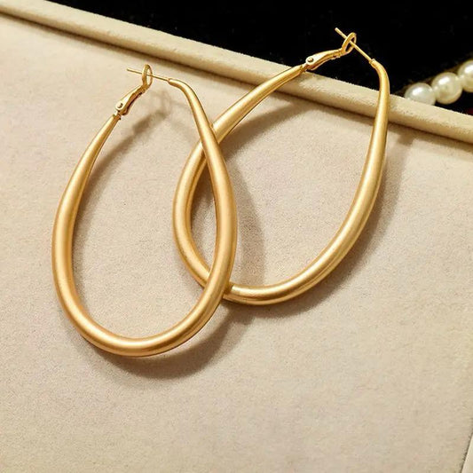 Drop Statement Hoop Earrings