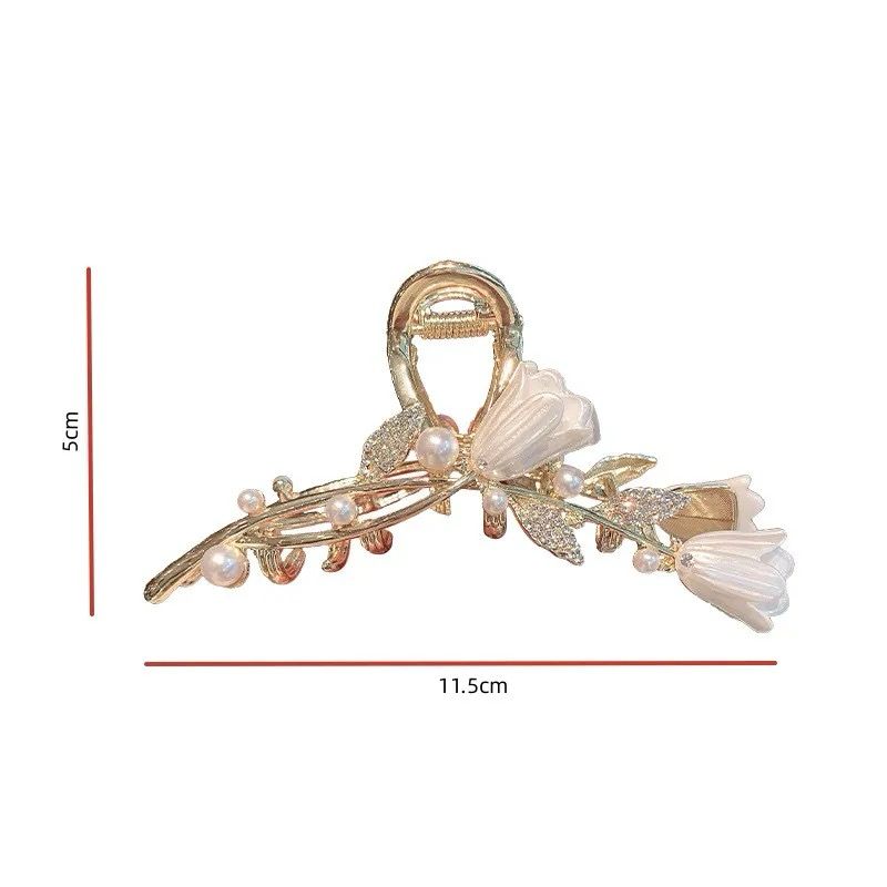 Tulip Flower Pearl & Rhinestone Claw Clutcher – Jewelsmars