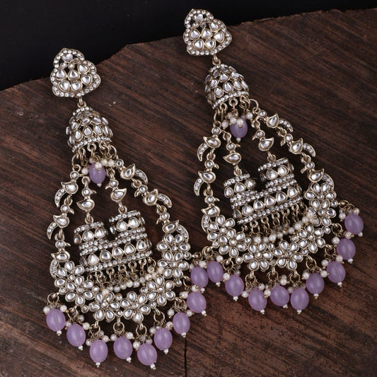 Preet Longest Earrings- lilac