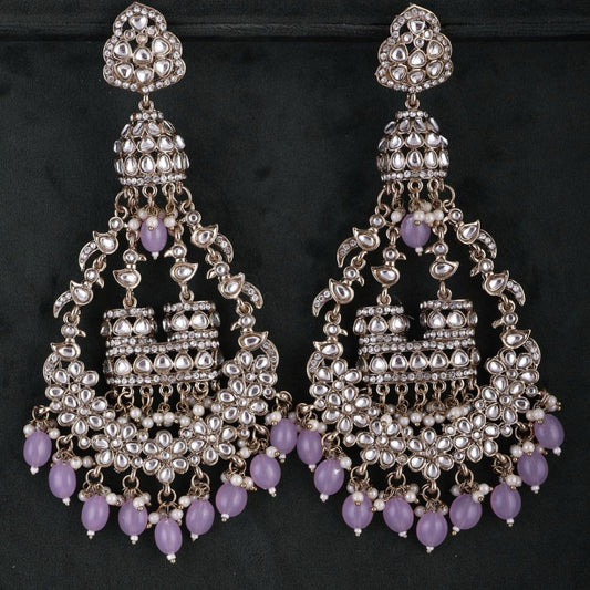 Preet Longest Earrings- lilac