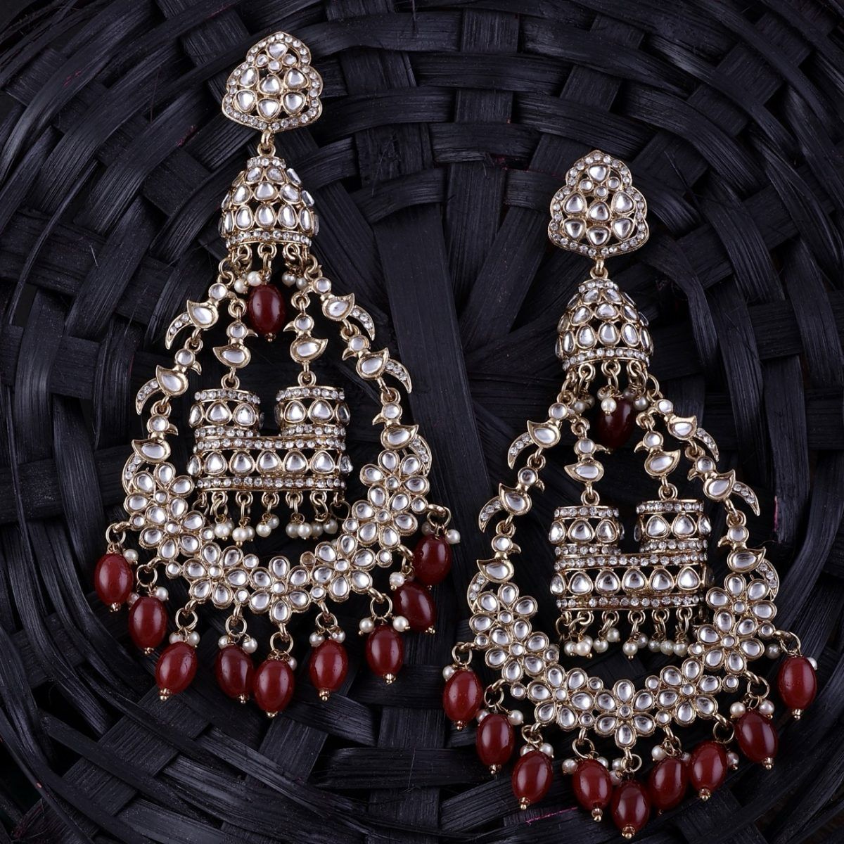 Preet Longest Earrings- wine – Jewelsmars