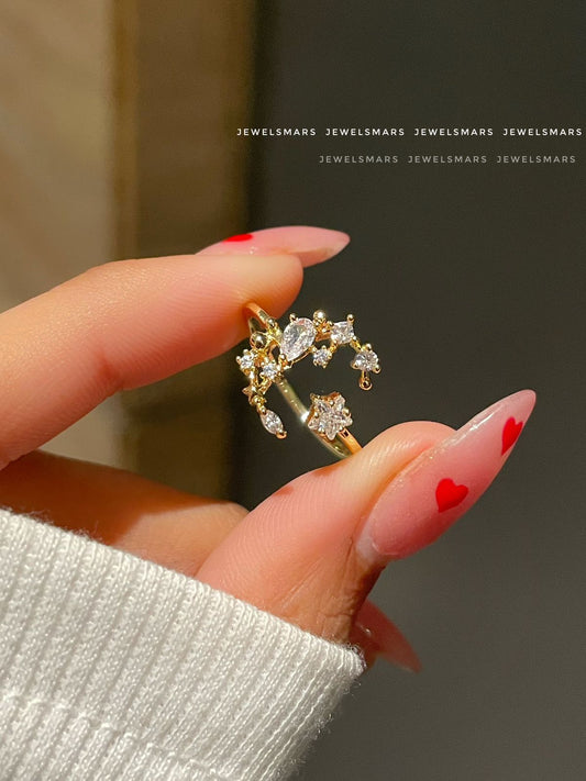 Dreamy Moon Star Ring