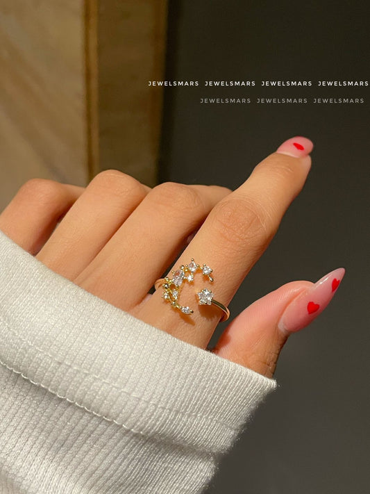 Dreamy Moon Star Ring