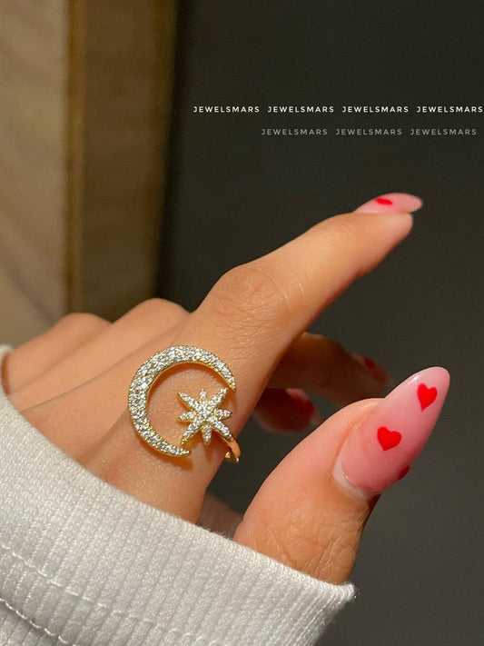 Premium Moon Star Ring
