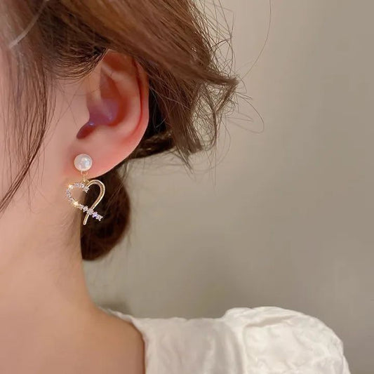 Pearly Heart Earrings