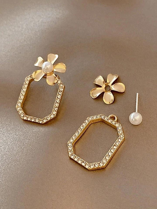 Vintage minimalist flower, Korean earring