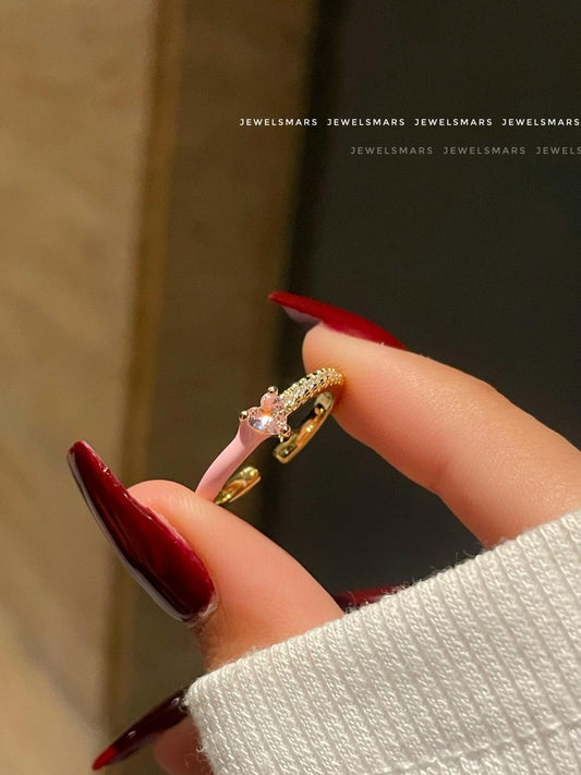 Mini Heart ring- pink