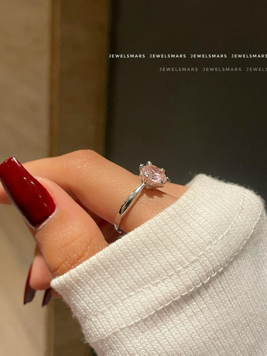 Pink Solitaire ring