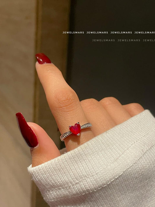 Lucy Heart Ring- red