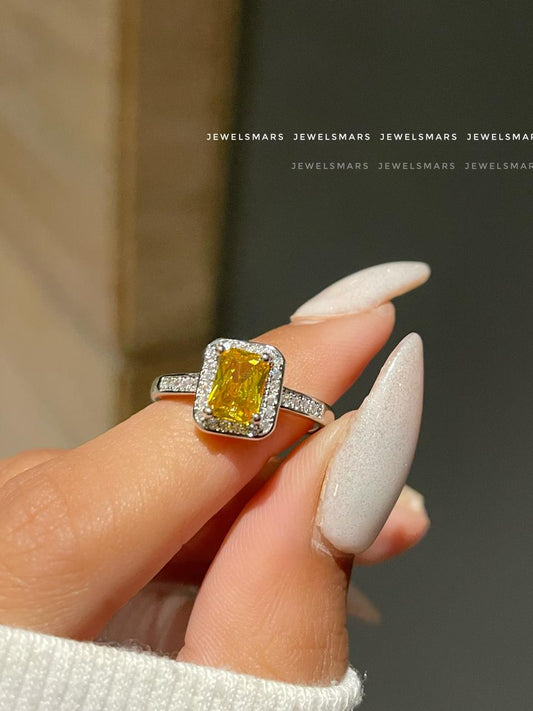 Rectangular cut Ring- yellow