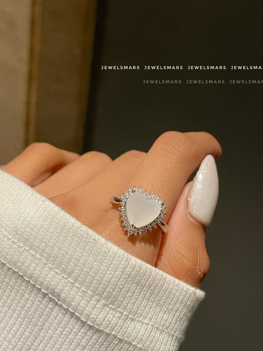 Serenity Heart Ring- white
