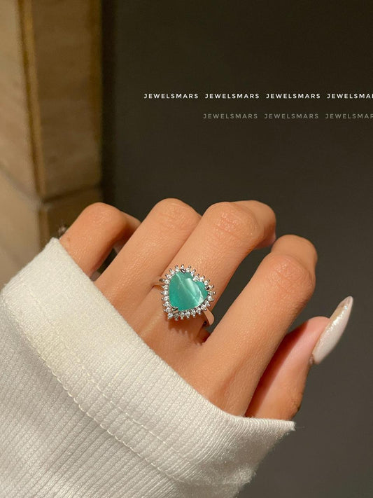 Serenity Heart Ring- dreamy green