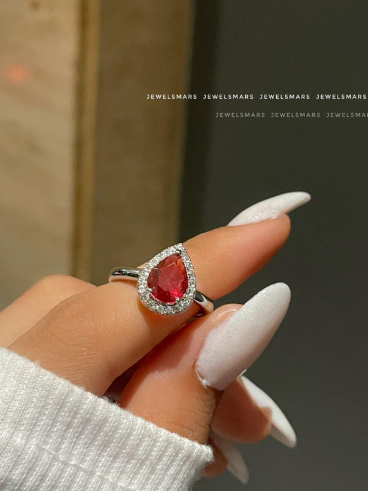 Millie Drop Ring- red