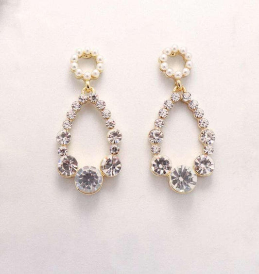 Korean Crystal Teardrop Earrings