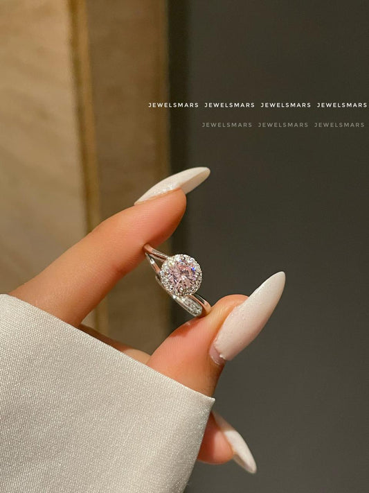 Pink Solitaire Ring