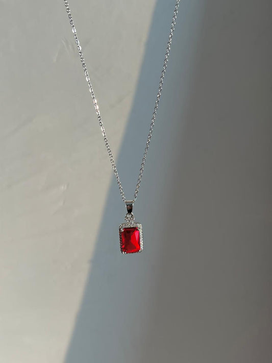 Red Solitaire Necklace
