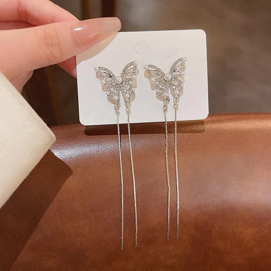 Butterfly Tassel Drop Earrings