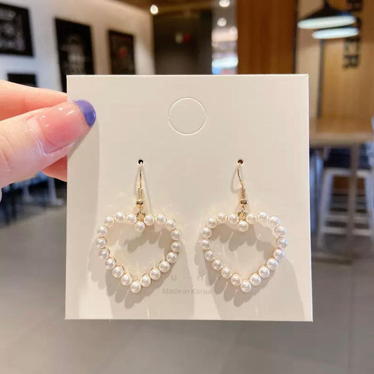 Pearl Heart Earrings