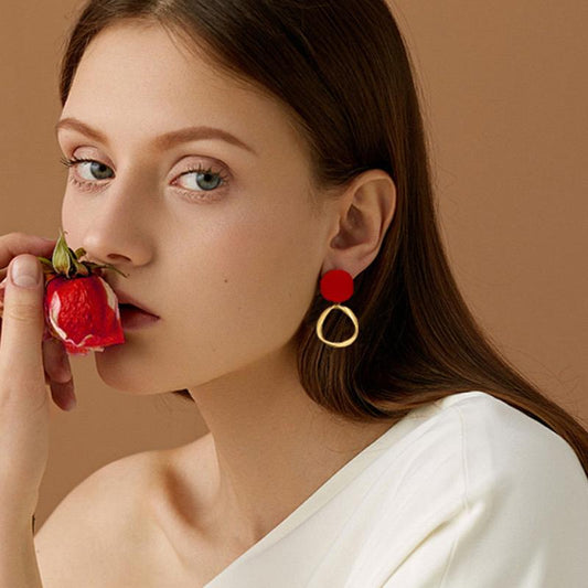 Red Statement Earrings