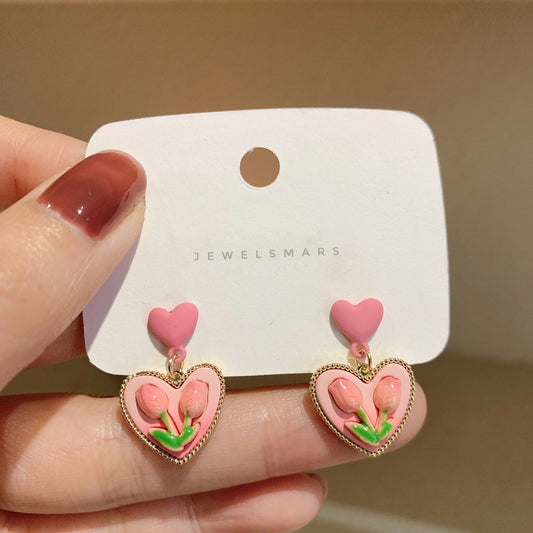 Tulip Heart Earrings