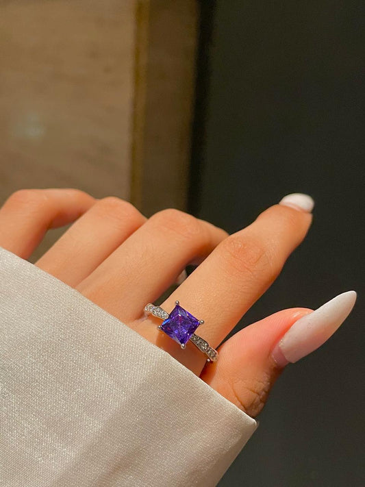 Square cut Ring- purple