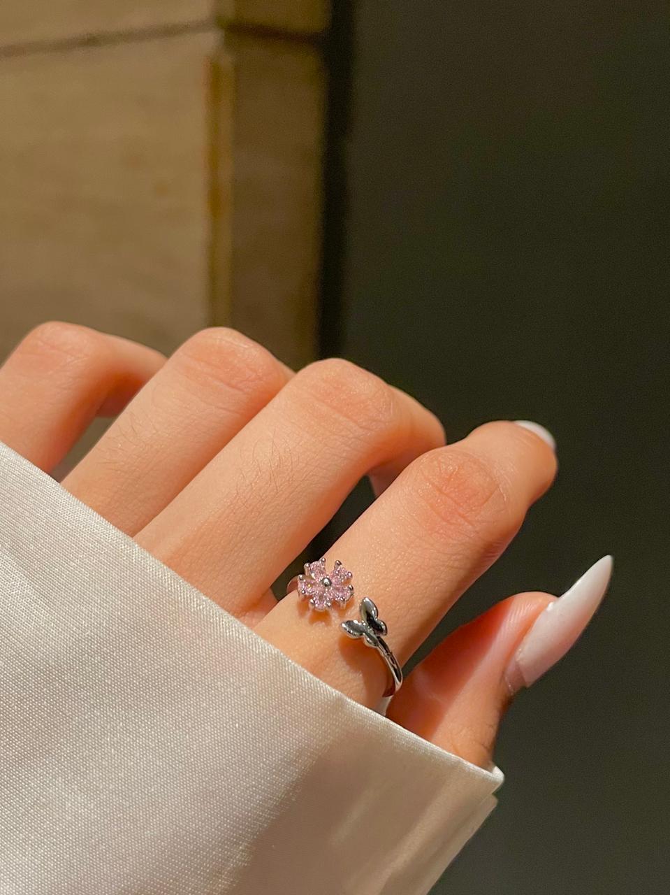 Lily Minimal Ring- pink – Jewelsmars - Main Image