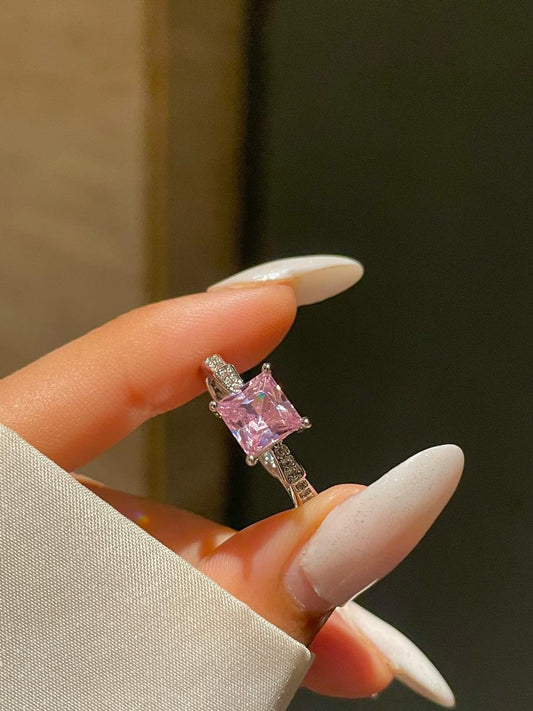 Square cut Ring- pink