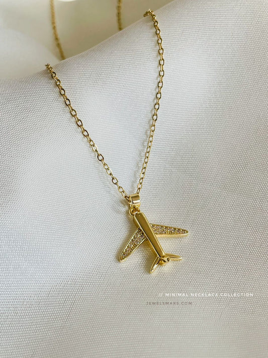 Minimal Aeroplane Necklace
