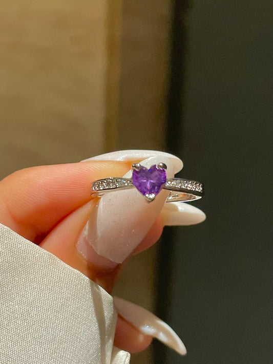 Lucy Heart Rings- purple