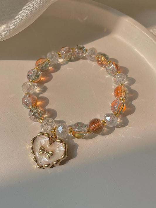 Heart of Bow Bracelet- sunset hues