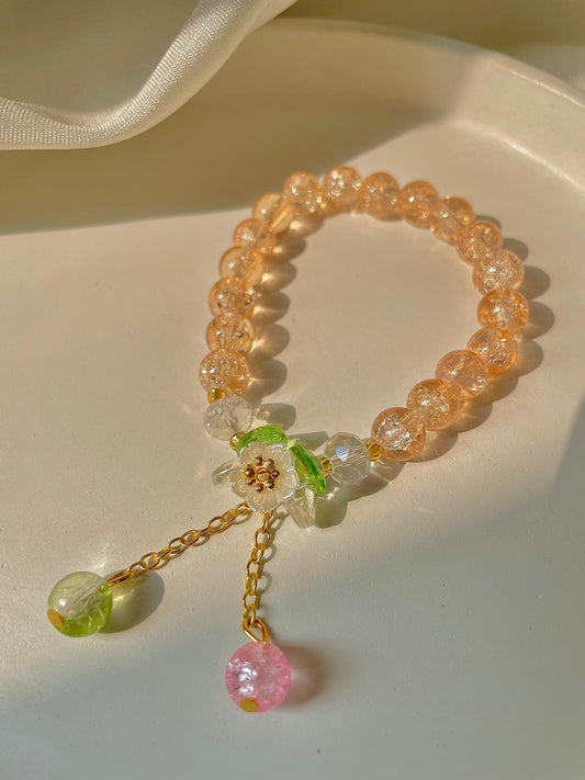 Dreamy Floral Bracelet- sunset hues