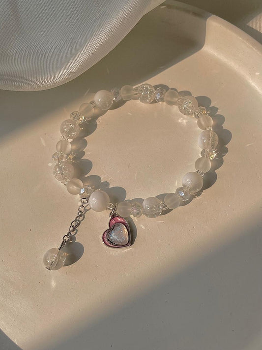 Heart Bracelet- white