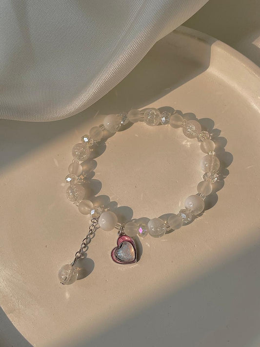 Heart Bracelet- white